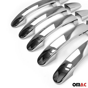Ford Transit Connect Door Handle Cover (10 Pcs) - Omac - 5 Door H1 S.Steel - Gloss Silver - 2014-2019 Ford Transit Connect Door Handle Cover (10 Pcs) - Omac - 5 Door H1 S.Steel - Gloss Silver - 2014-2019